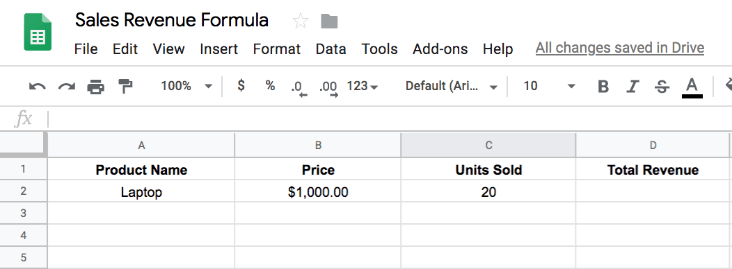 How to Use Google Sheets to Figure Out Sales Revenue Step 4 | The Easiest Way to Figure Out Your Sales Revenue