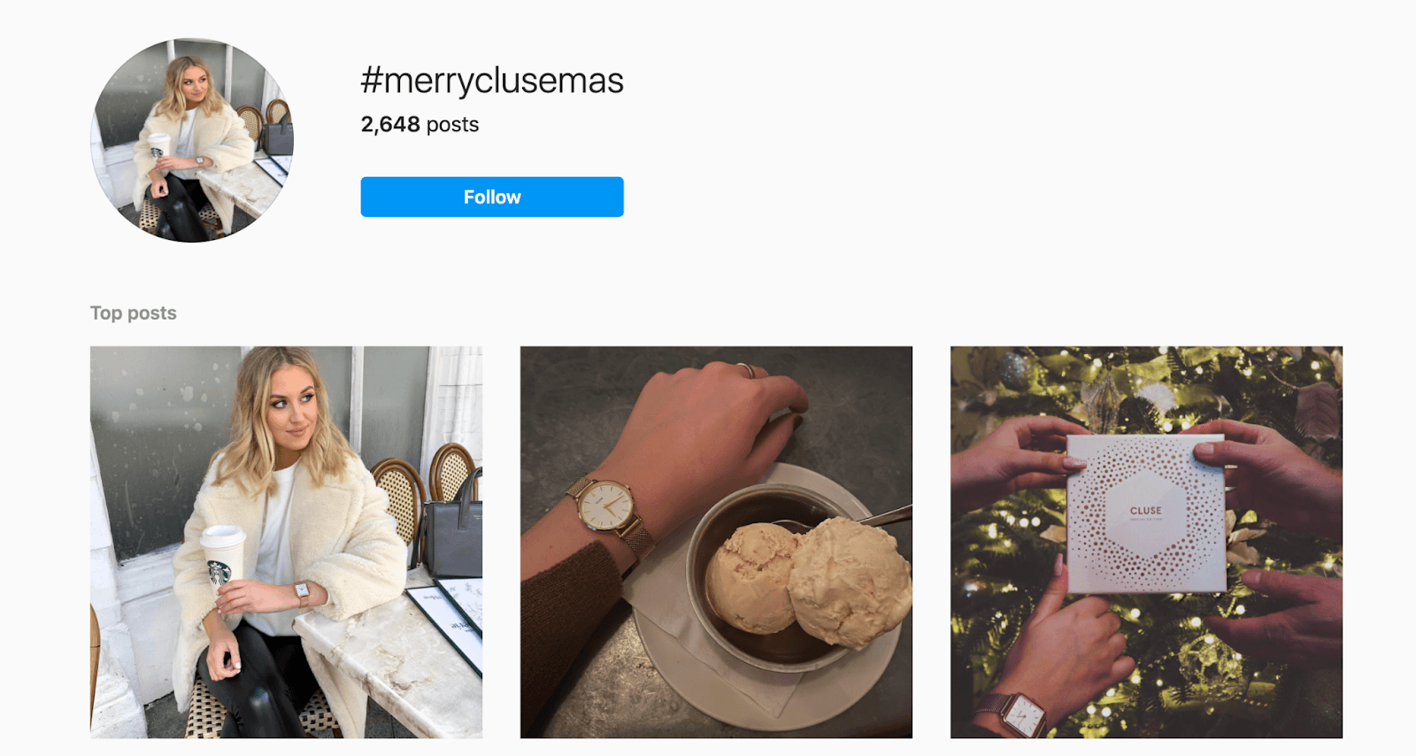 instagram holiday hashtag example