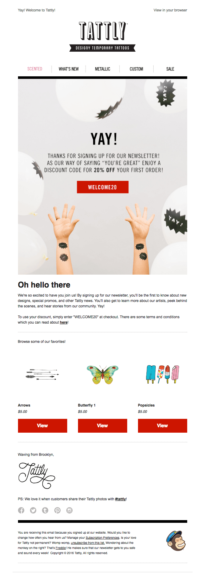 Tattly email example