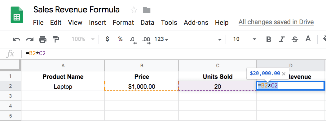 How to Use Google Sheets to Figure Out Sales Revenue Step 4 | The Easiest Way to Figure Out Your Sales Revenue