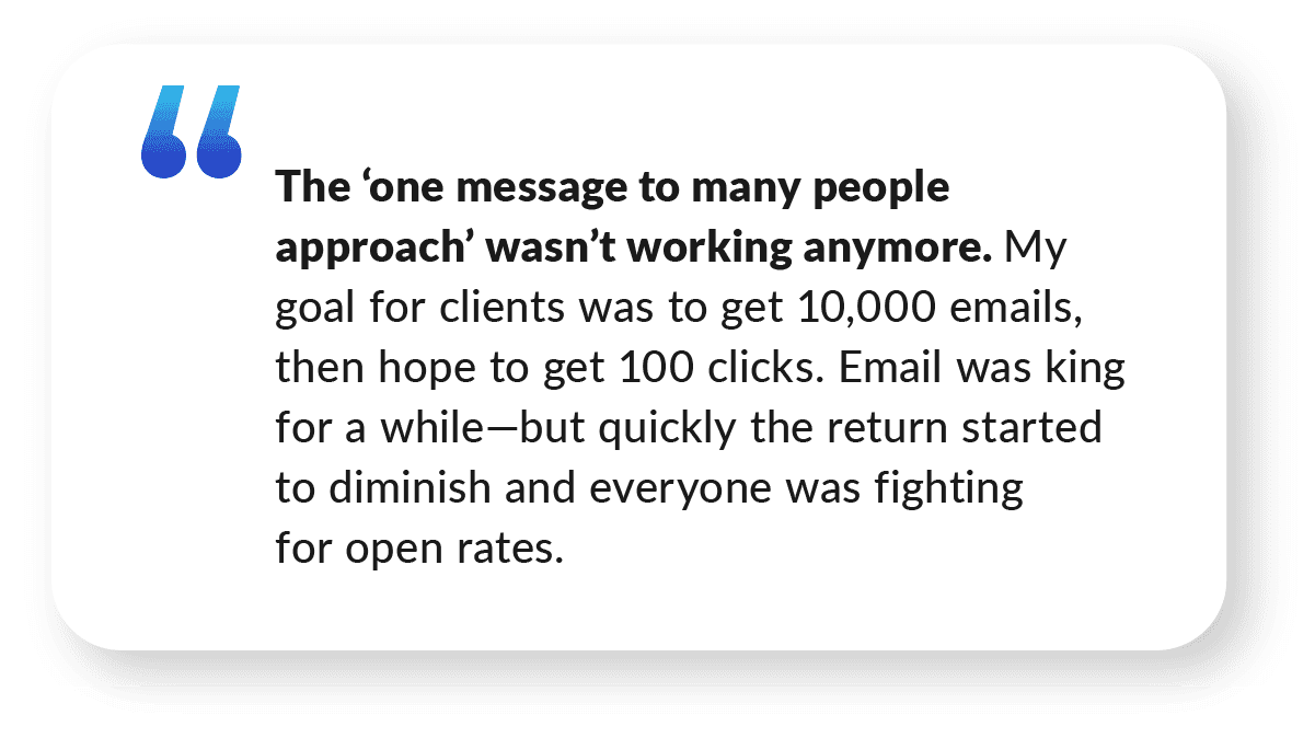 Quote from Real Estate Marketing Agency Owner Jeffrey Brogger | How STEEZY.Digital Used Manychat to Build a Scalable Real Estate Marketing Tech Agency