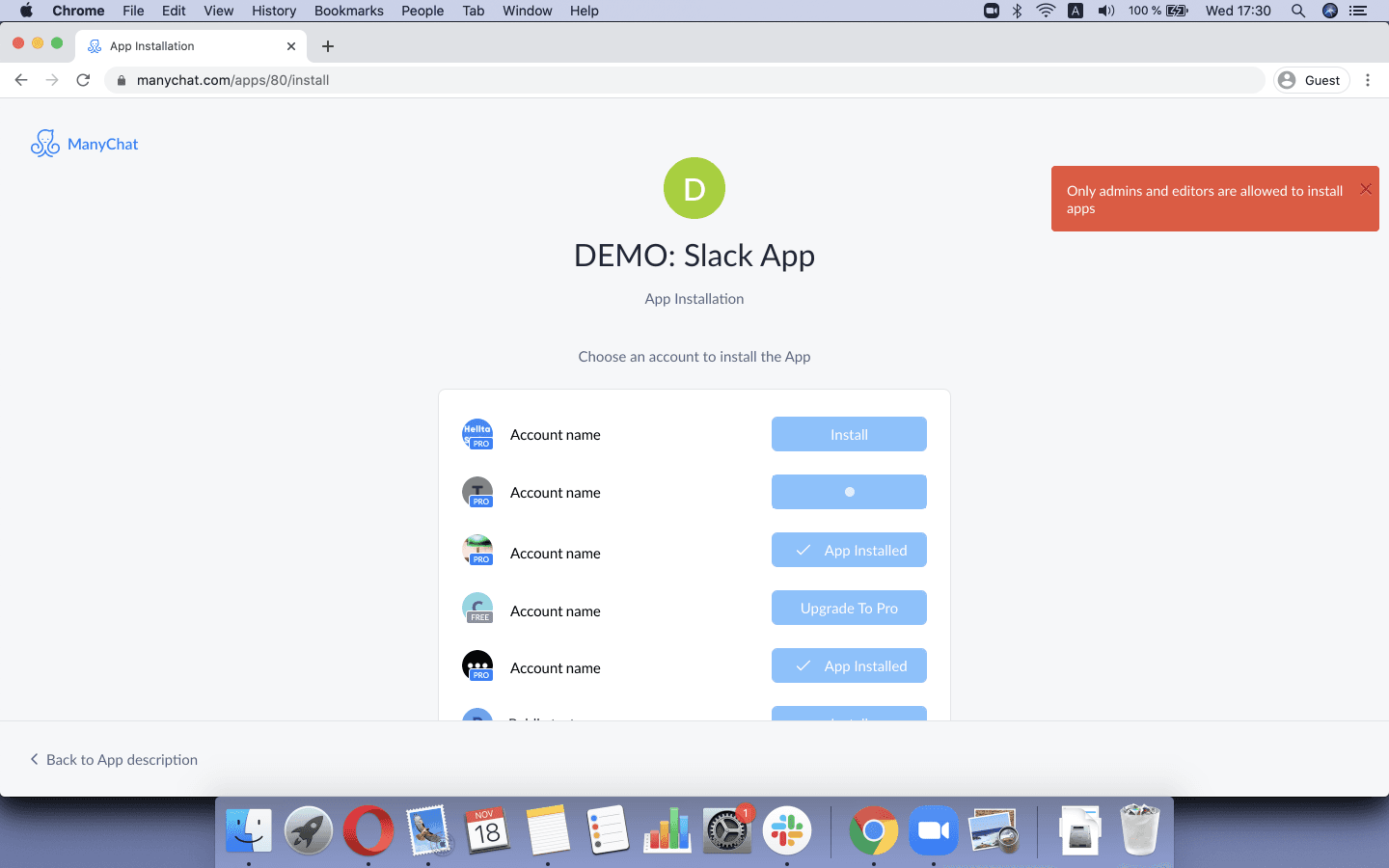 Install app