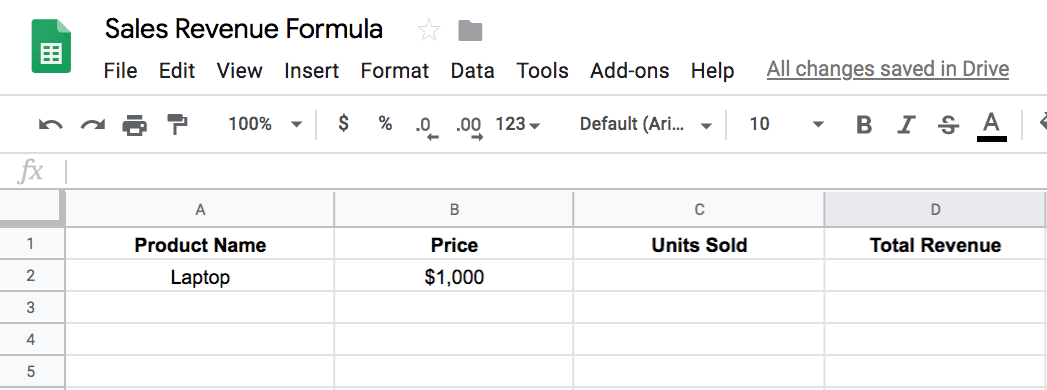 How to Use Google Sheets to Figure Out Sales Revenue Step 2 | The Easiest Way to Figure Out Your Sales Revenue
