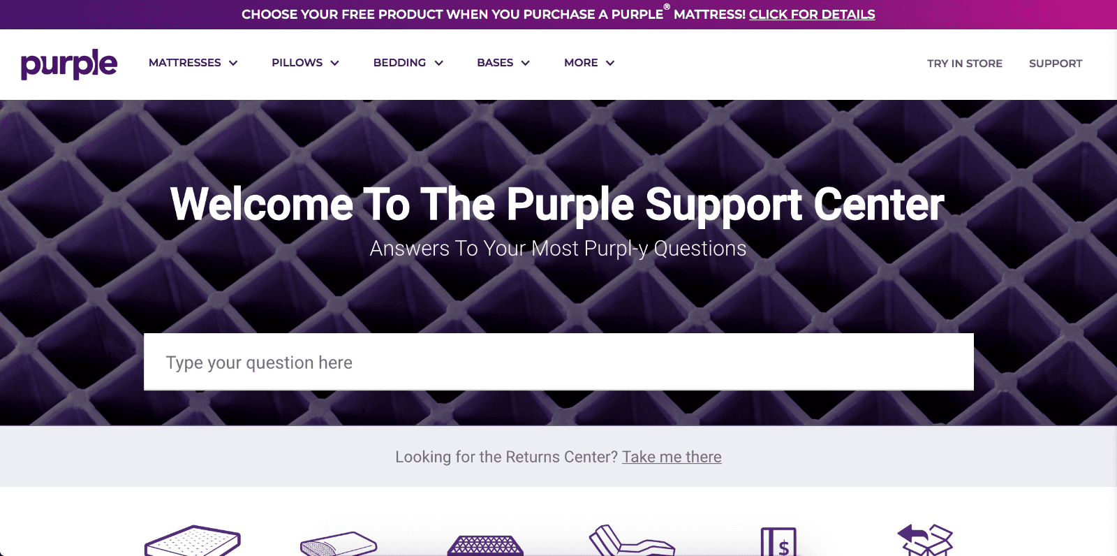 Purple Customer Journey Support Page | Customer Service Philosophy