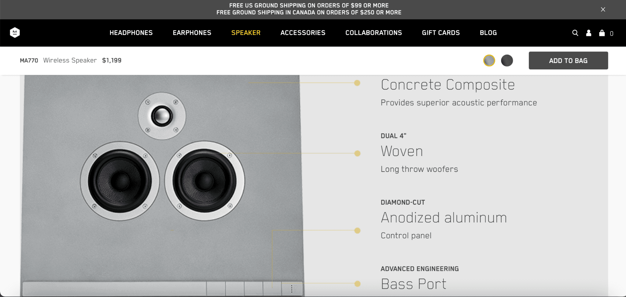 master & dynamic product page