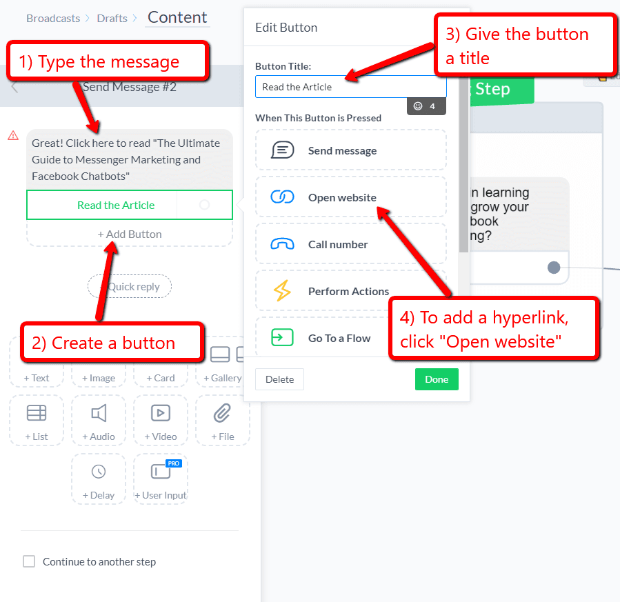 Sending Broadcasts Through Facebook Messenger with Manychat