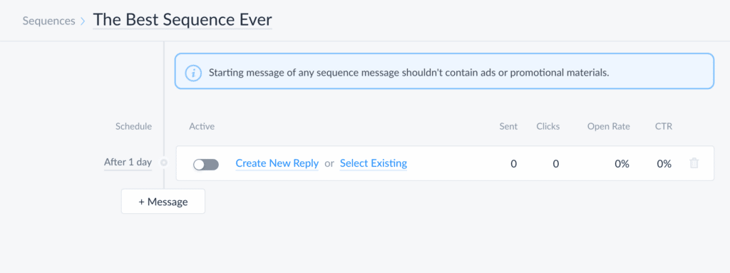 Making your first sequence message