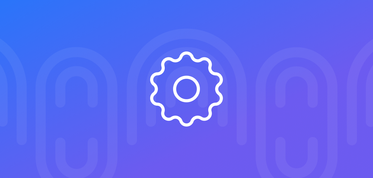 Settings sprocket on gradient background