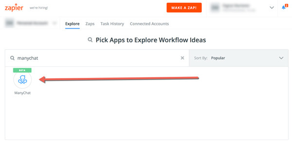 Zapier app explorer