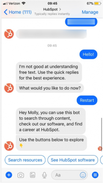 hubspot fallback reply on manychat