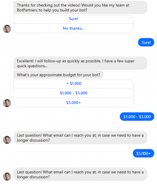 How Much Bot generating leads using manychat