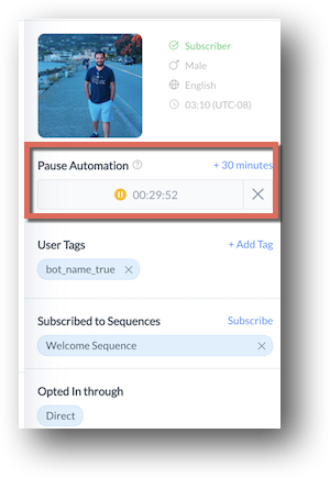 manychat live chat pause automation feature
