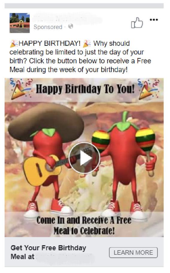 birthday bot on messenger for mexican restaurant