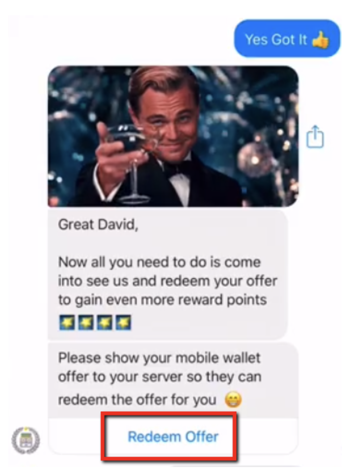 manychat message inside facebook messenger for loyalty program