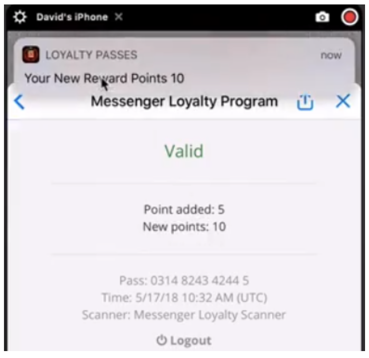 messenger loyalty program example earning new points