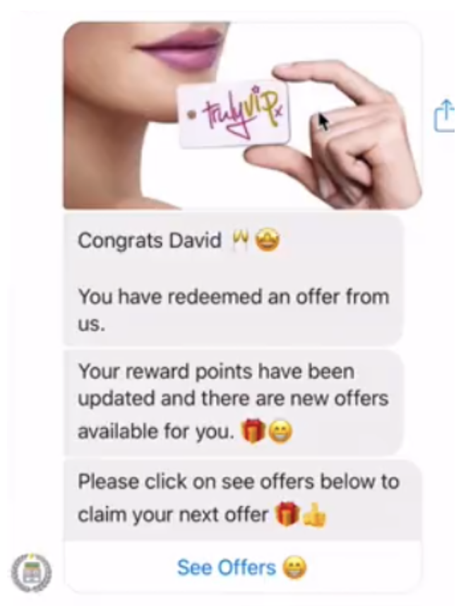 messenger marketing loyalty program example