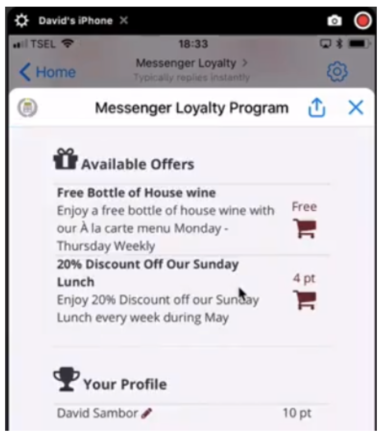 offers available in messenger loyalty program
