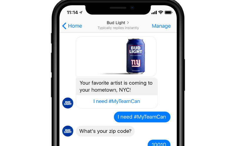 Bud Light Chatbot Example