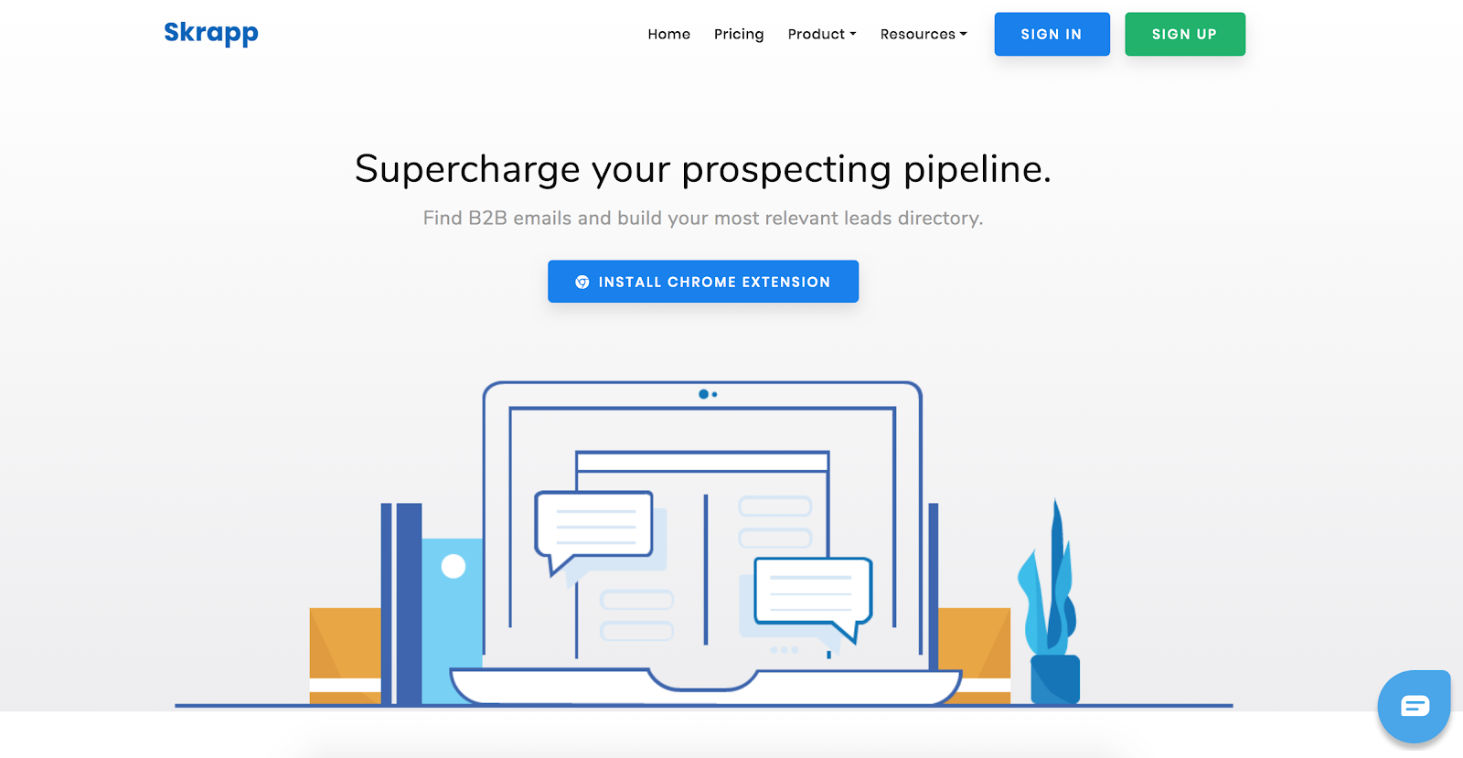 Skrapp.io is the fourth Best B2B Lead Generation Tool example | The article is 21 of the Best B2B Lead Generation Tools for 2020