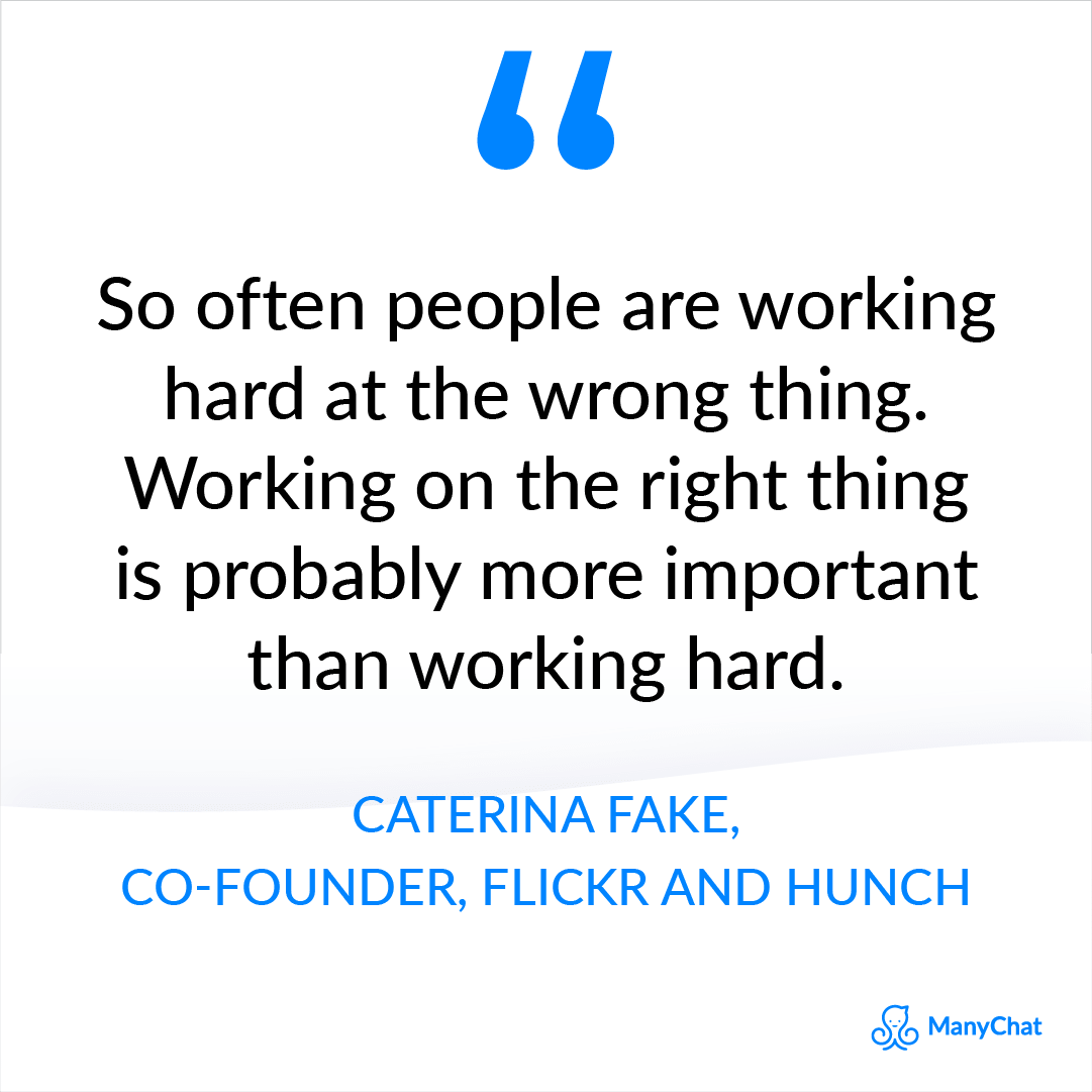 Entrepreneurial mindset quote - Caterina Fake 