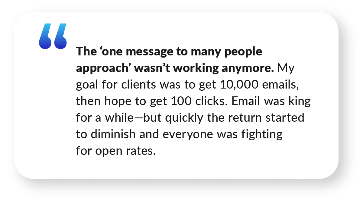 Quote from Real Estate Marketing Agency Owner Jeffrey Brogger | How STEEZY.Digital Used ManyChat to Build a Scalable Real Estate Marketing Tech Agency