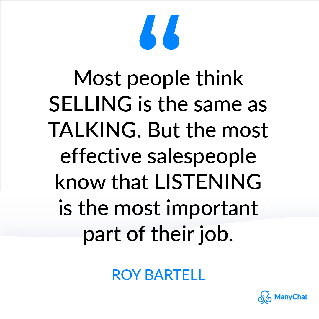 Sales Quote from Roy Bartell