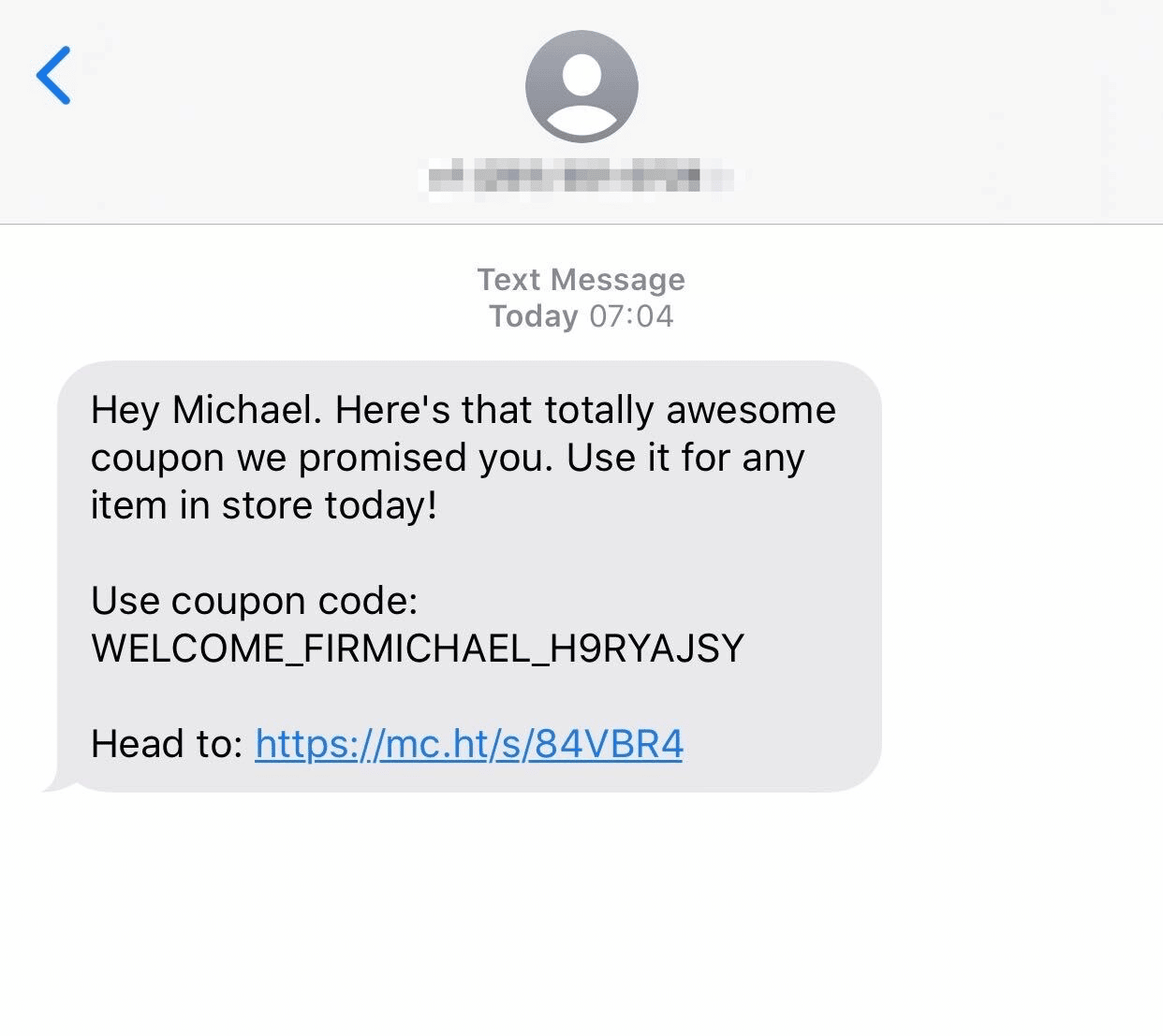 SMS coupon delivery