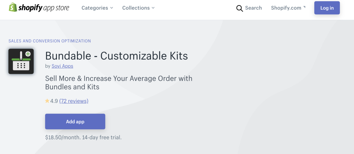 Bundable Shopify app