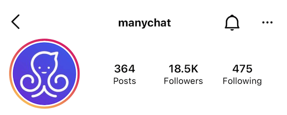 ManyChat Instagram account