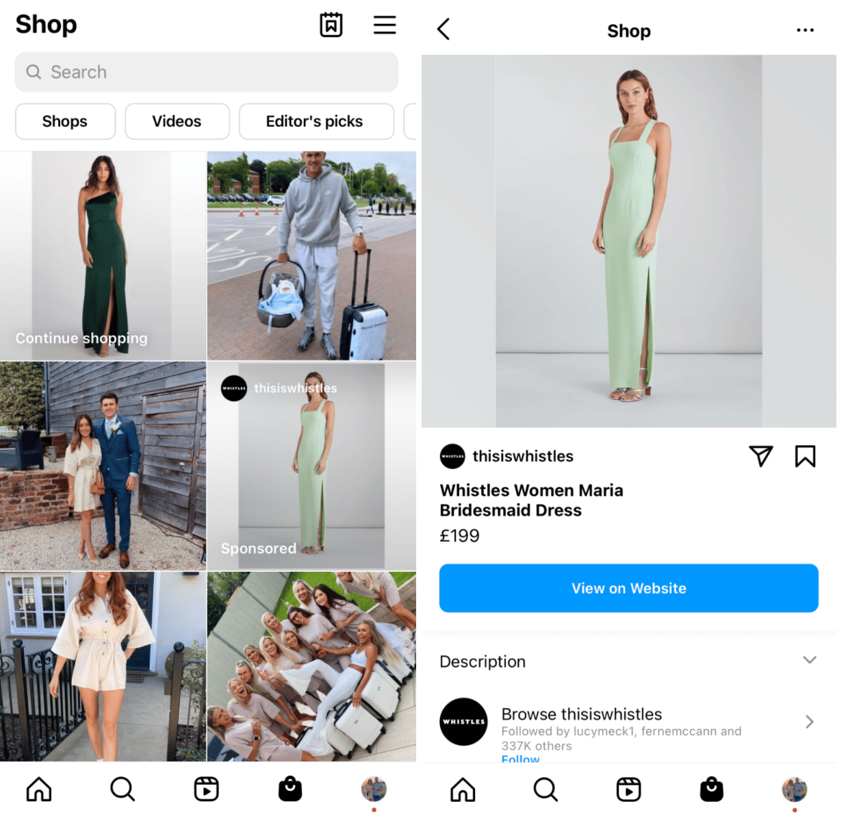 instagram sponsored product listing