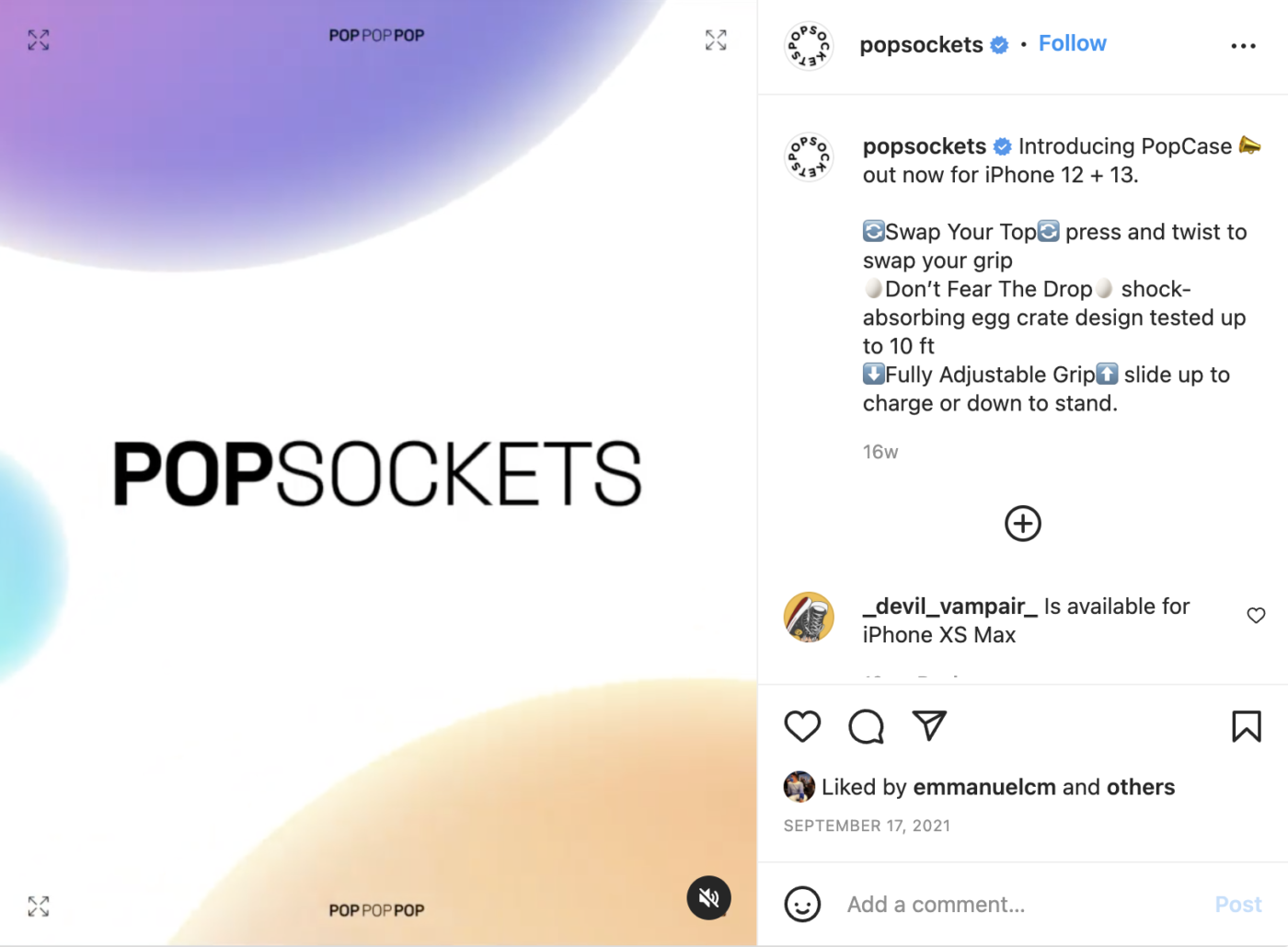 popsocket ig post