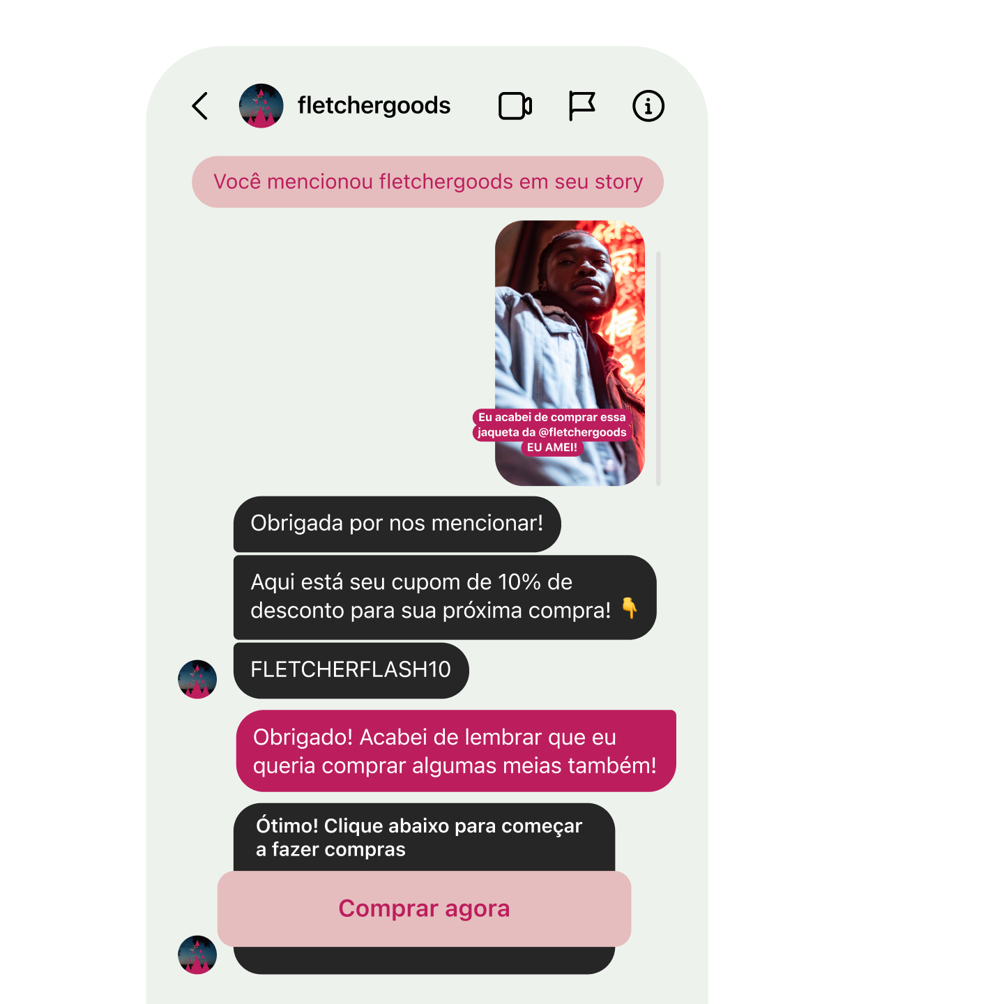 Respostas, reações e menções em stories image